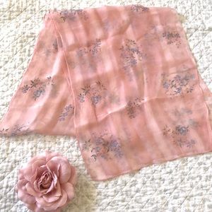 Pink silk scarf, Talbots